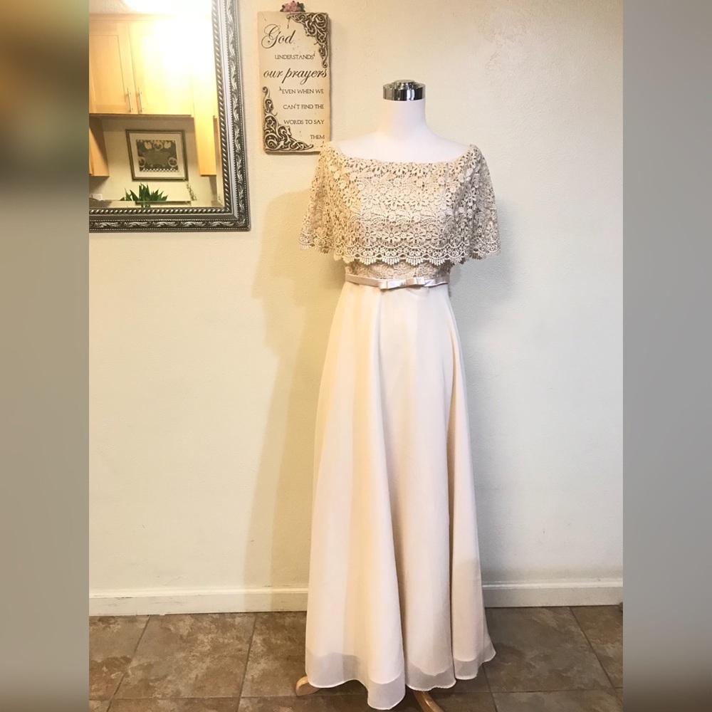 Filipiniana Chiffon Off Should Long Evening Gown